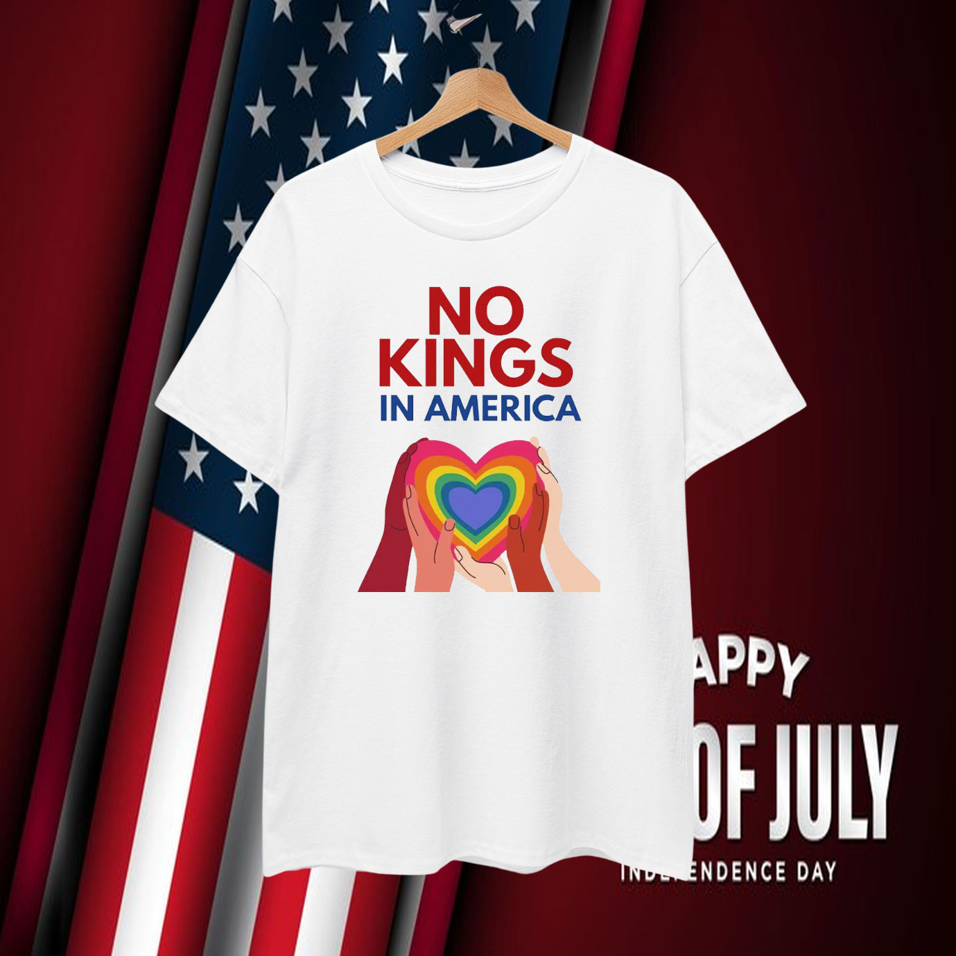 No Kings in America Inclusive Protest Banner T-Shirt