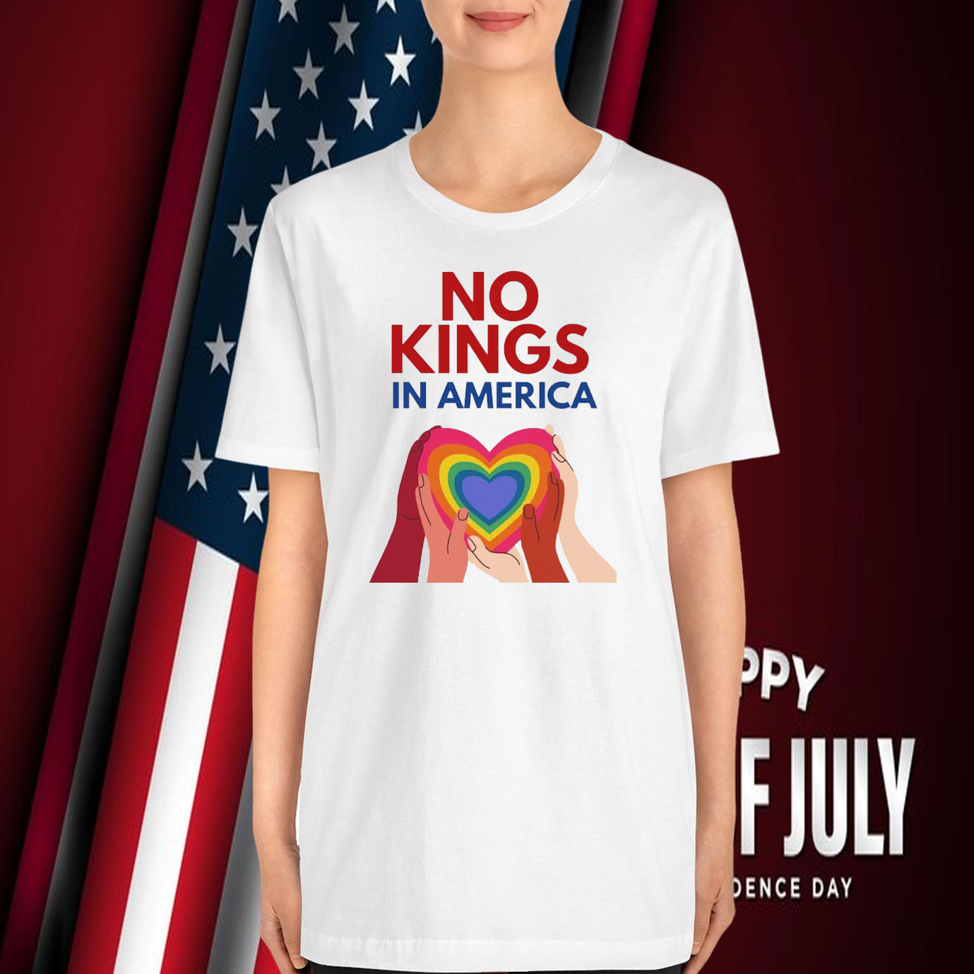No Kings in America Inclusive Protest Banner T-Shirt