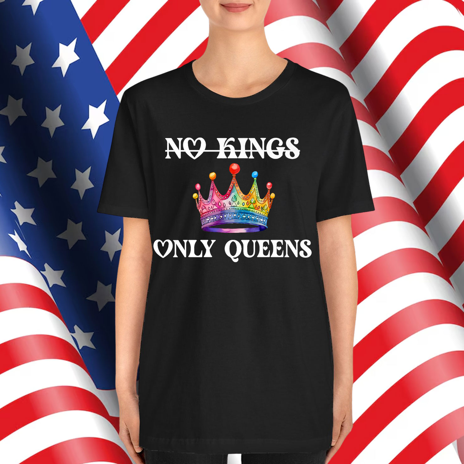 No Kings in America Only Queens Queer Ally Gay Pride Shirt
