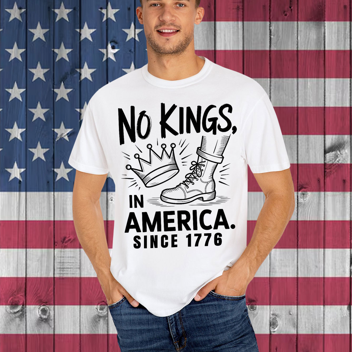 No Kings in America Since 1776 Crown Shirt