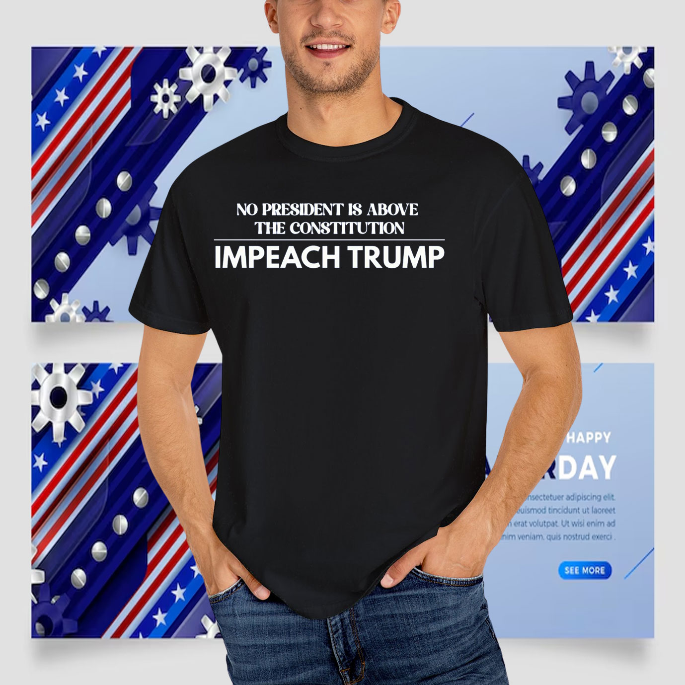 No President Is Above The Constitution Impeach Trump T-Shirts