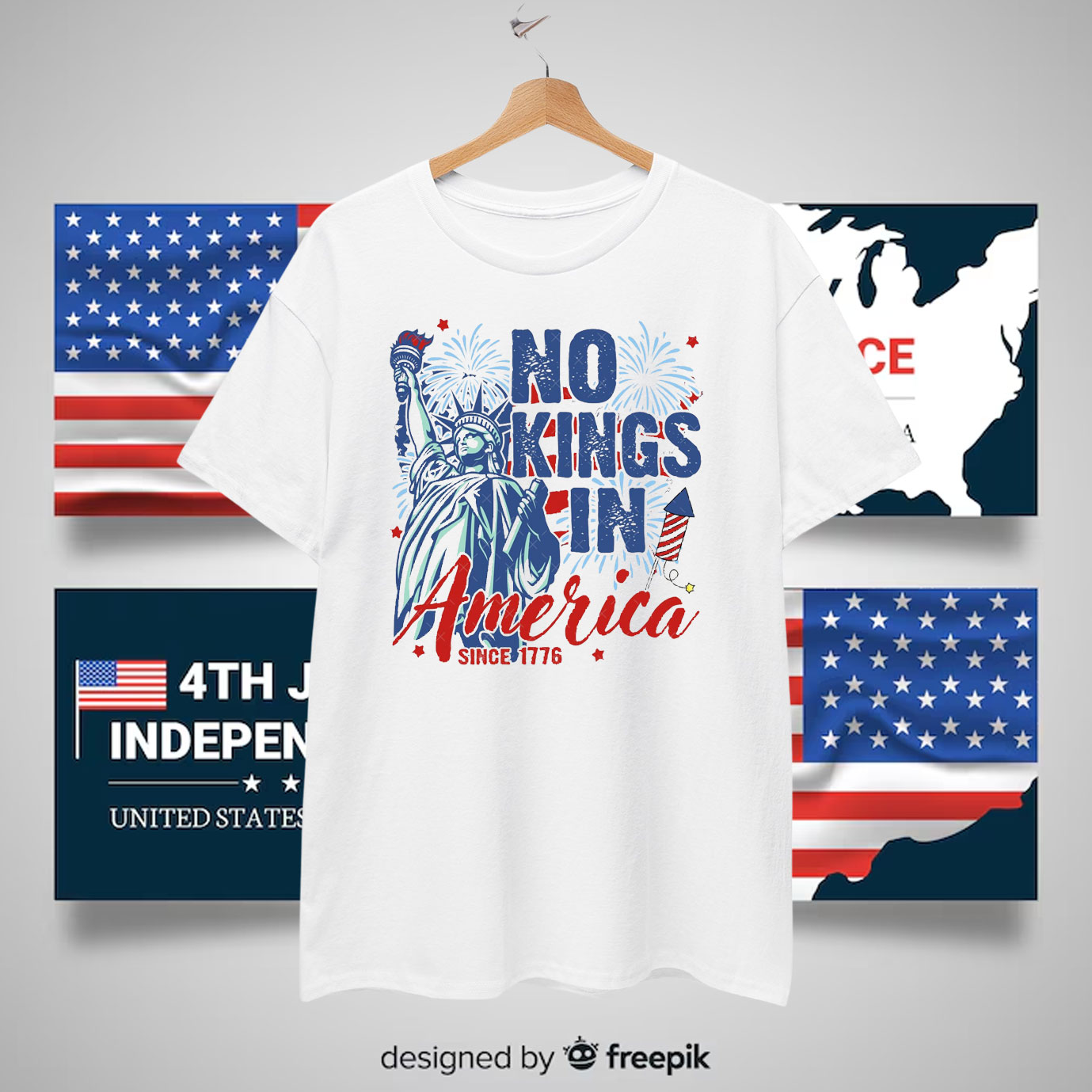 Official No Kings in America Since 1776 T-Shirt