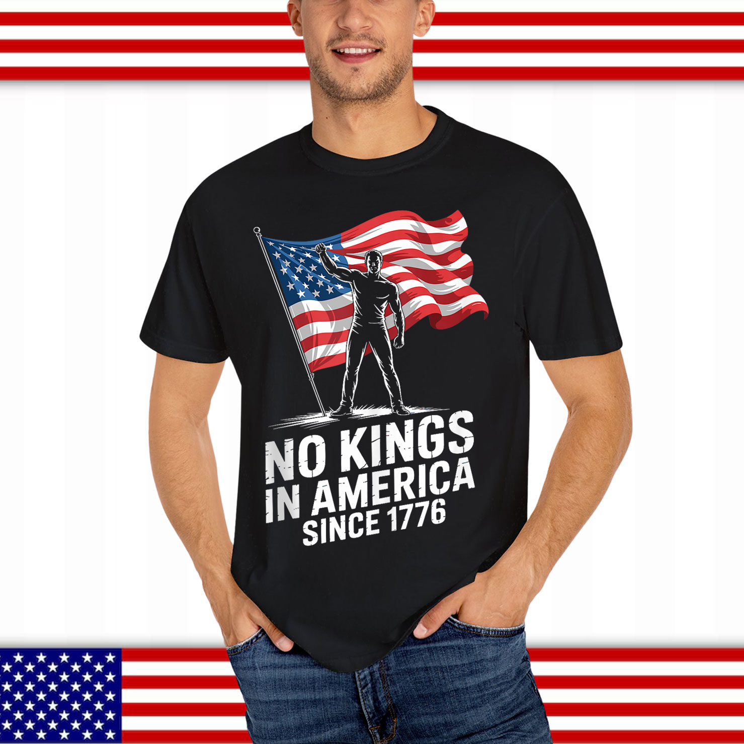Patriotic USA American 4th Of July No Kings Shirt