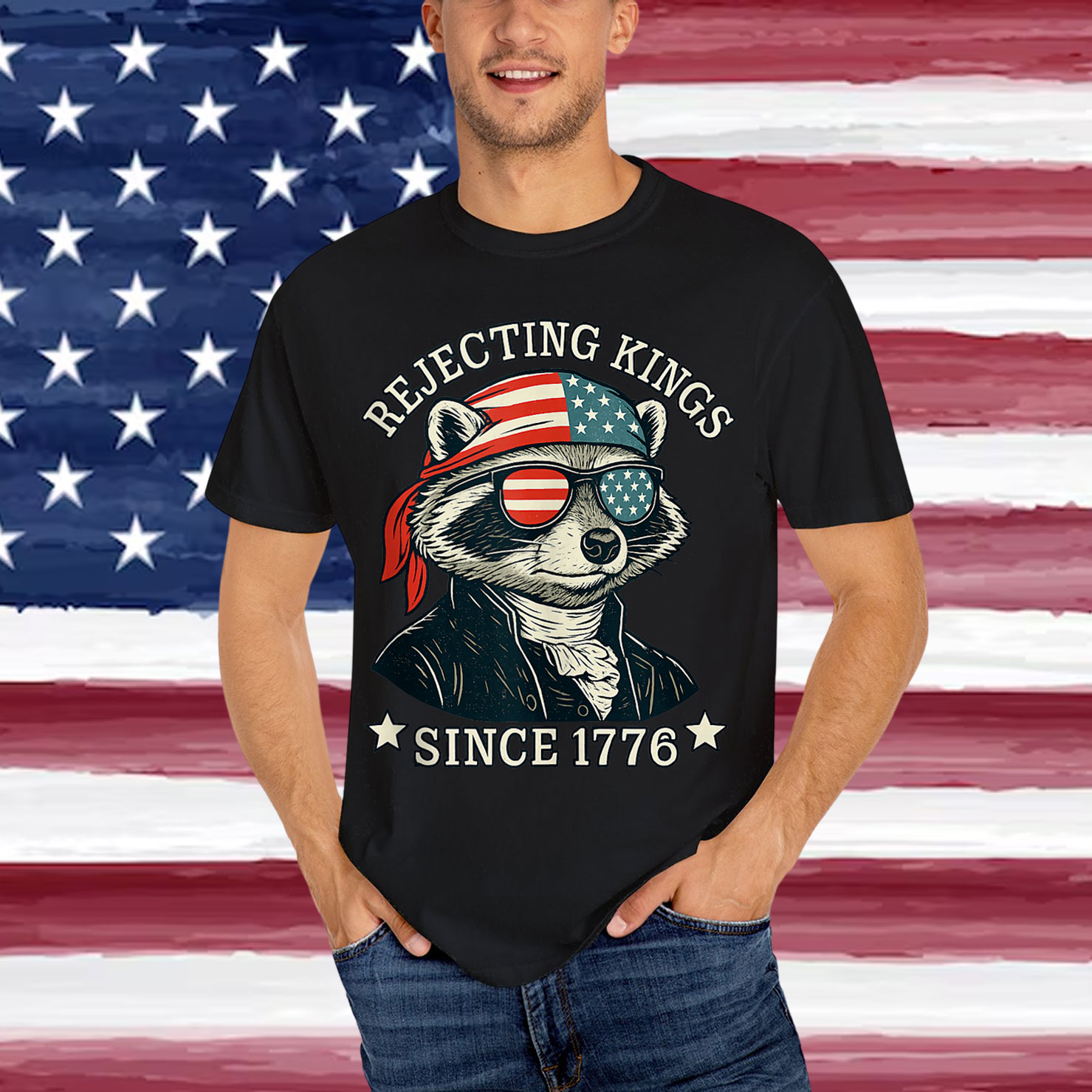 Rejecting Kings Since 1776 George Washington Raccoon Shirt