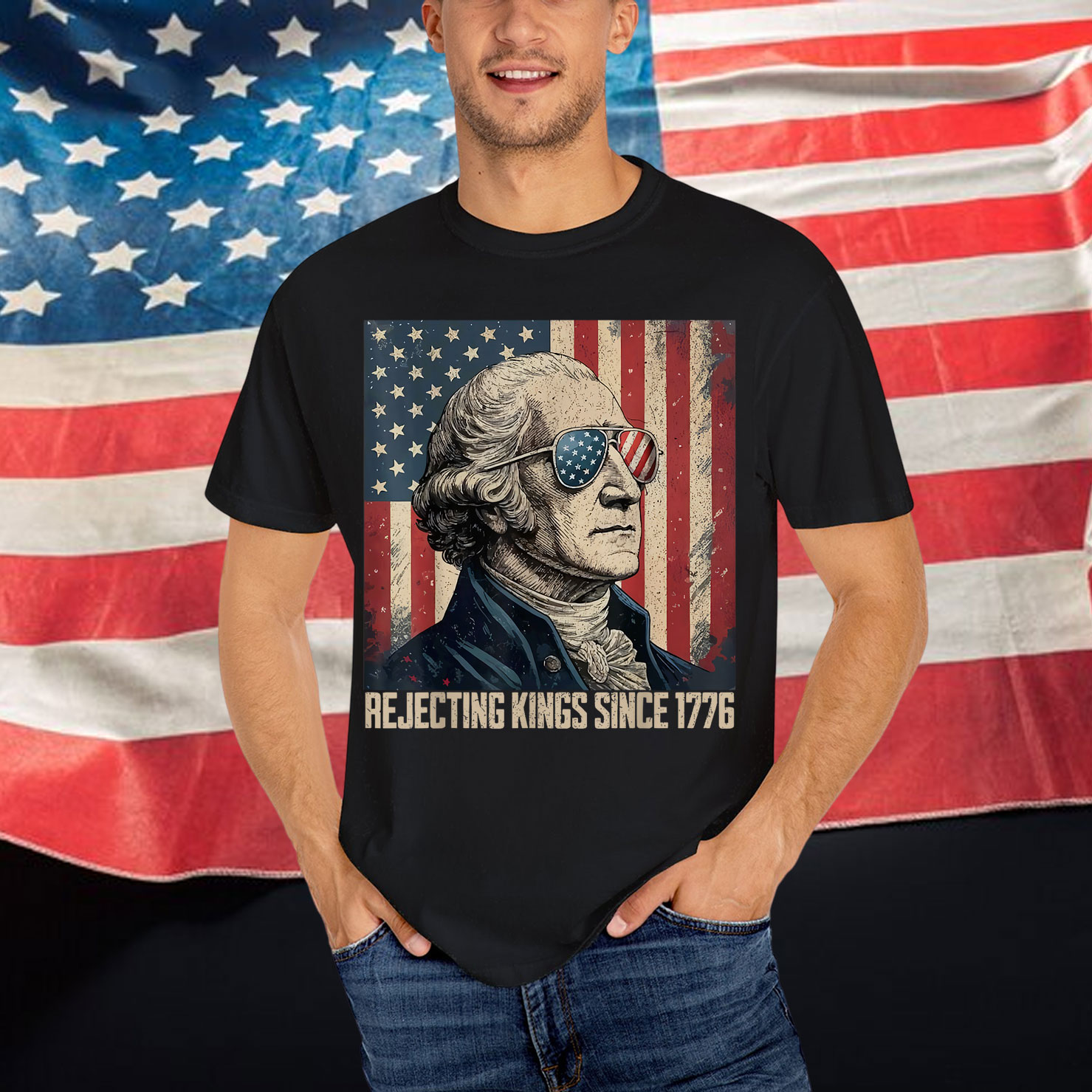Rejecting Kings Since 1776 USA Flag Shirt