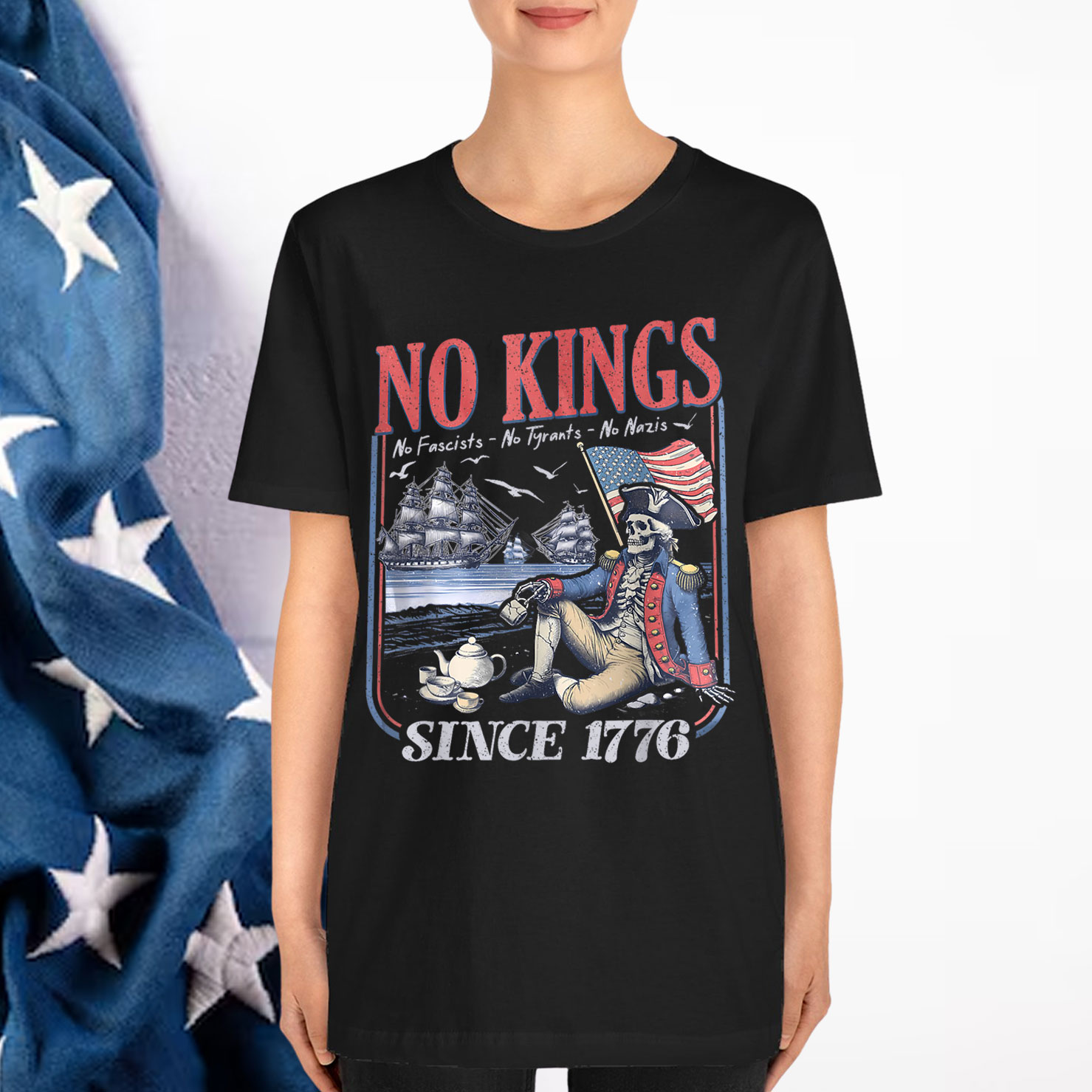 Retro No Kings No Fascists No Tyrants No Nazis Since Shirt
