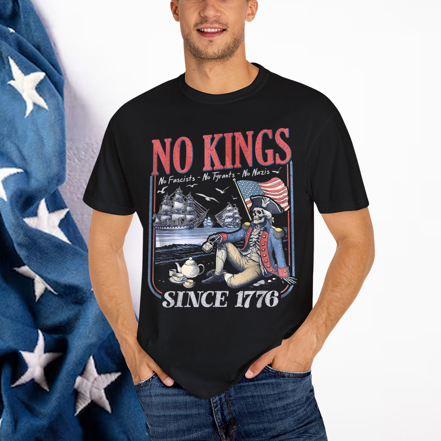 Retro No Kings No Fascists No Tyrants No Nazis Since Shirt