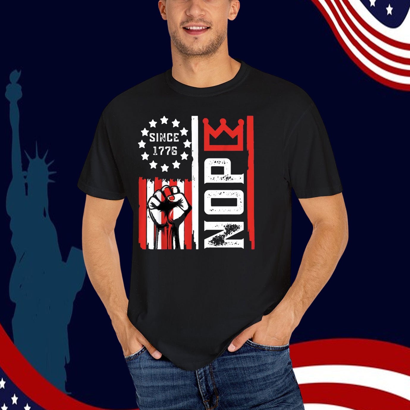 Retro Nope Kings Since 1776 T-Shirt