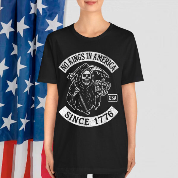 Vintage Distressed NO KINGS IN AMERICA Grim Reaper Shirt
