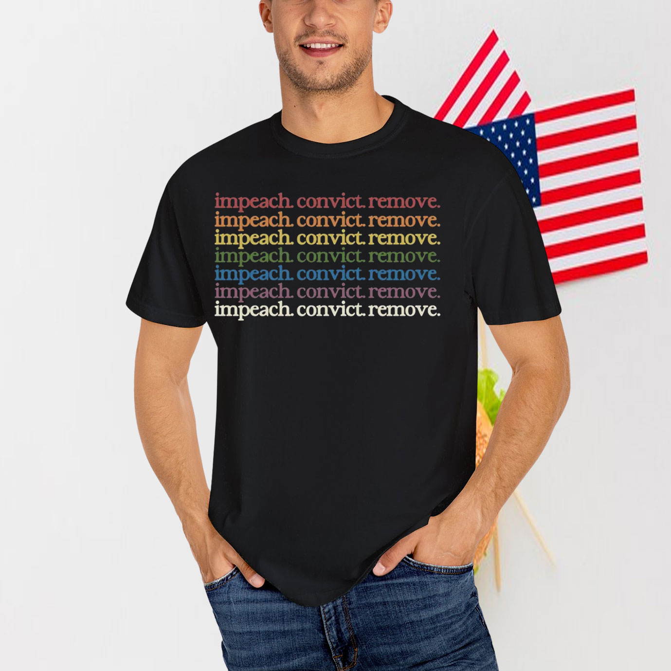impeach convict remove rainbow T-Shirt