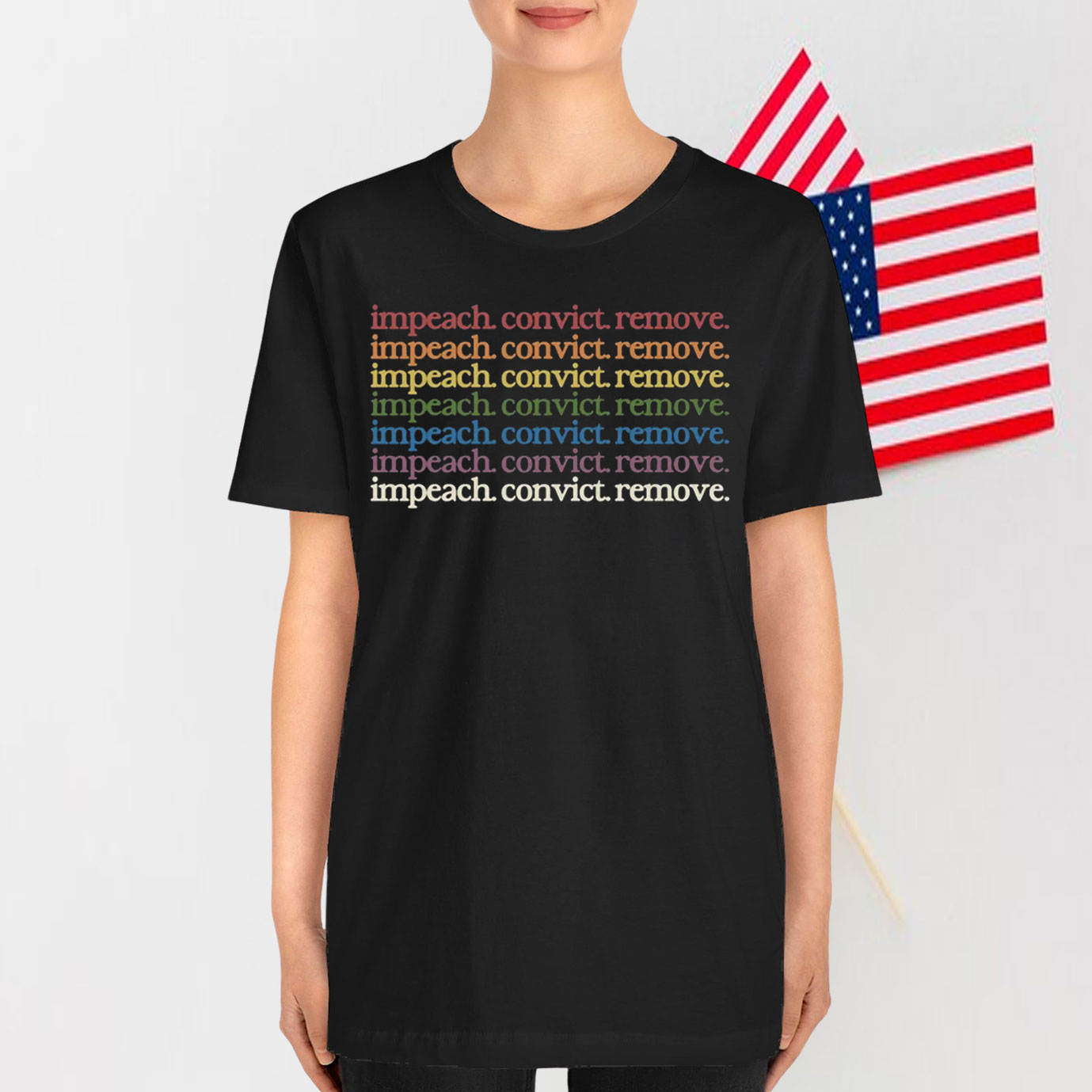 impeach convict remove rainbow T-Shirt