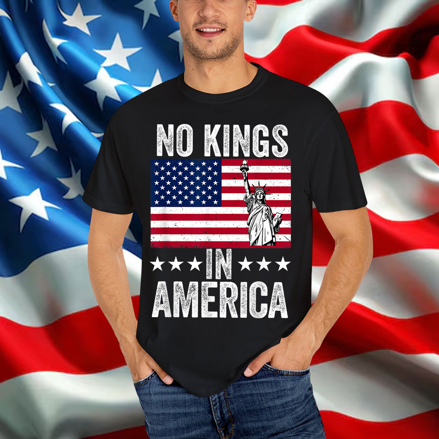No Kings In America Protest Democracy Angry Shirt